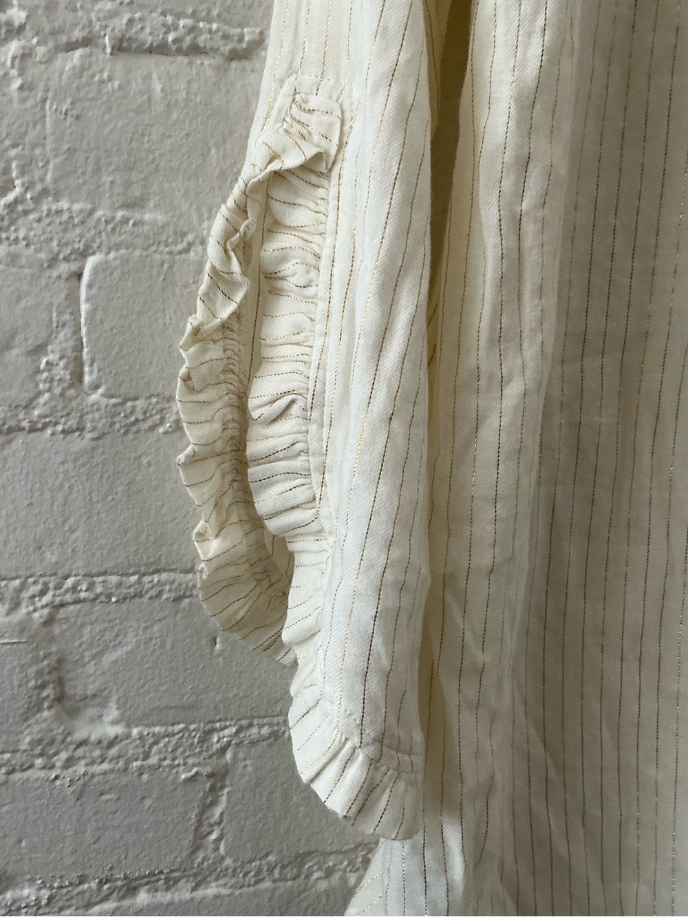 Aerie Flowy Ruffled Tunic Top Blouse Cream Coquette Feminine Festival Fairy Boho - Picture 7 of 11